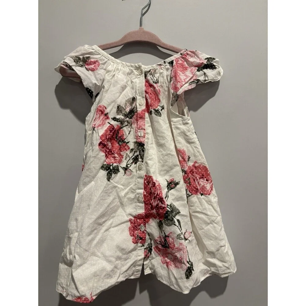 LoveShackFancy Infant Baby Girl Dress Floral And Polkadot Sz 12-18 Mo